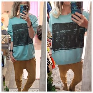 Rare American Eagle Graphic Sweatshirt "The Deep Blue Sea Is Black"